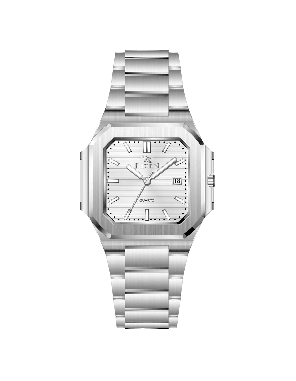 Rizen Pexel RZ-0915 Silver Stainless Steel Quartz - Timecheck
