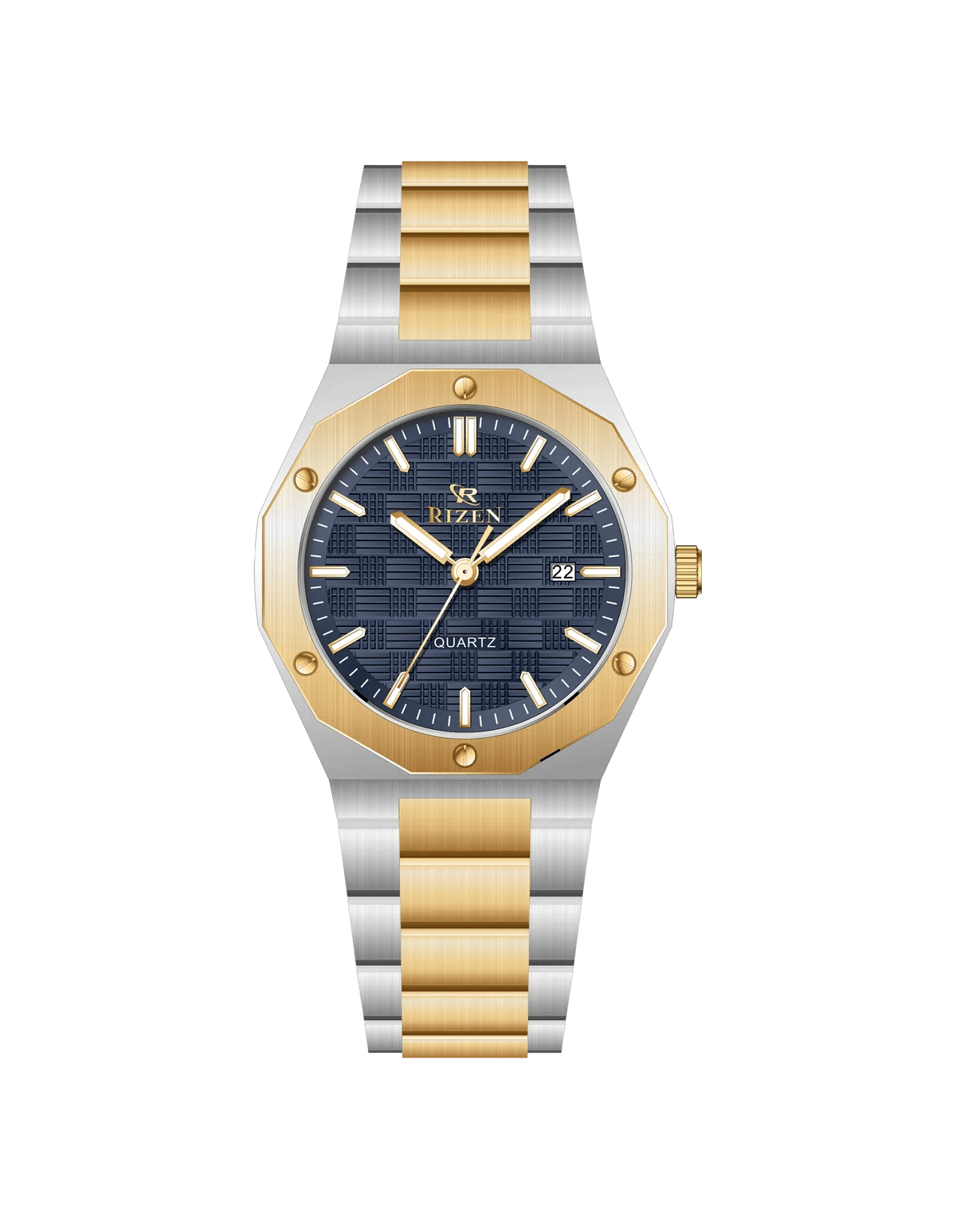 Rizen Premo RZ-0911 Gold Two Tone Stainless Steel Quartz - Timecheck