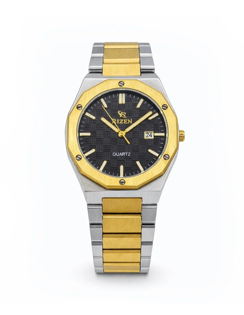 Rizen Premo RZ-0911 Gold Two Tone Stainless Steel Quartz - Timecheck