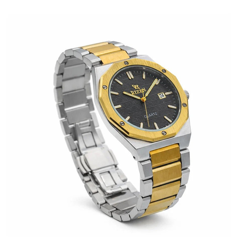 Rizen Premo RZ-0911 Gold Two Tone Stainless Steel Quartz - Timecheck