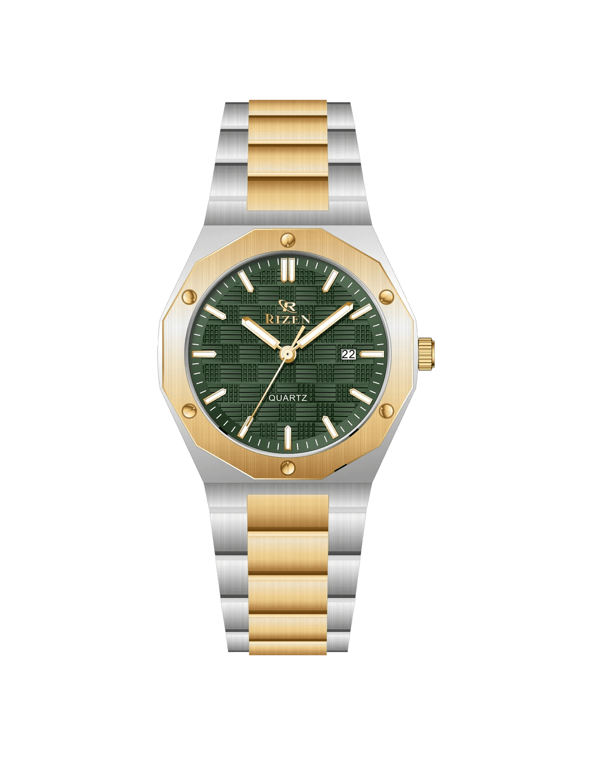 Rizen Premo RZ-0911 Gold Two Tone Stainless Steel Quartz - Timecheck