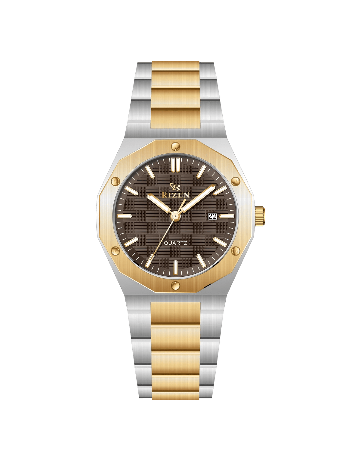 Rizen Premo RZ-0911 Gold Two Tone Stainless Steel Quartz - Timecheck