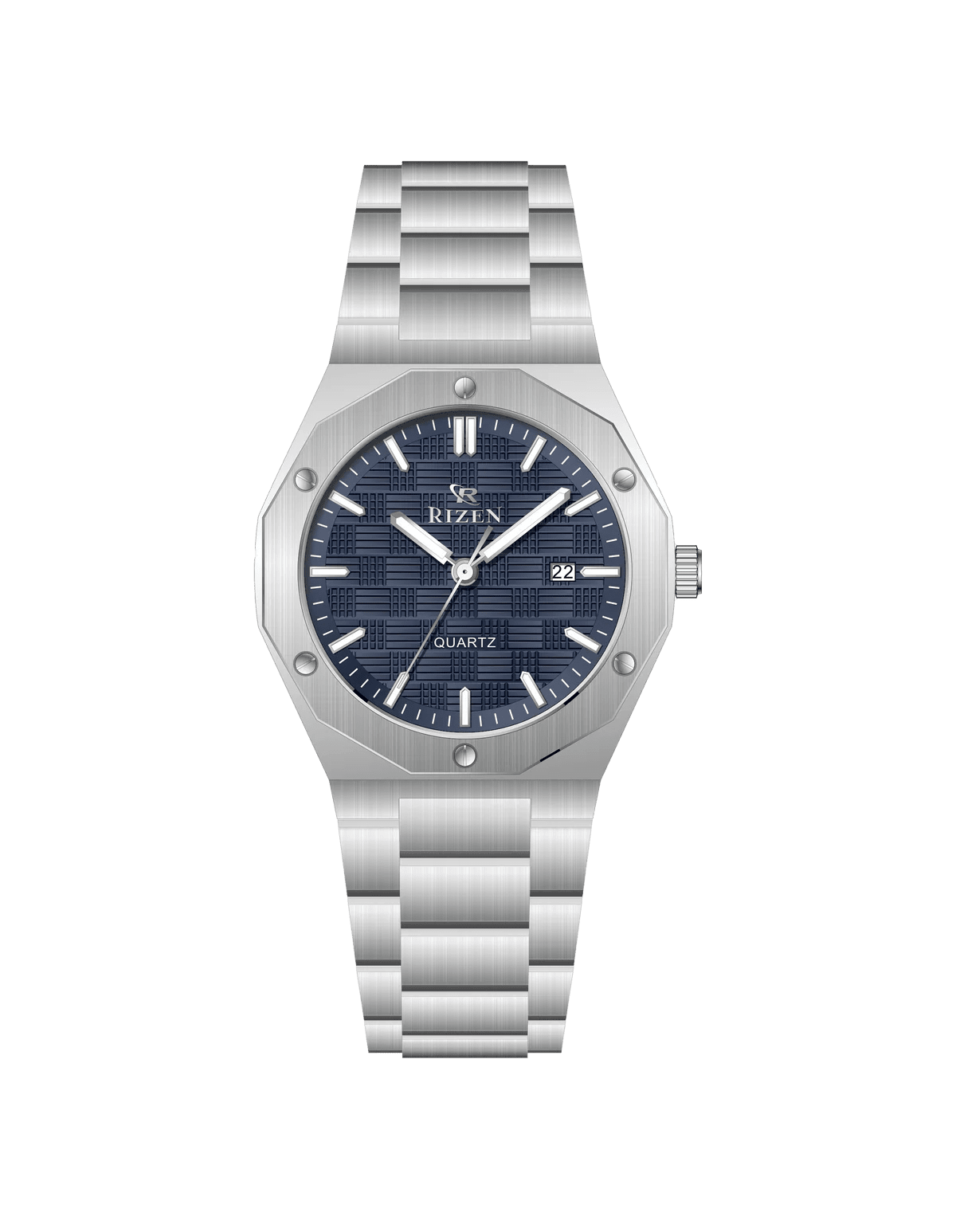 Rizen Premo Shine RZ-0911 Silver Stainless Steel Quartz - Timecheck