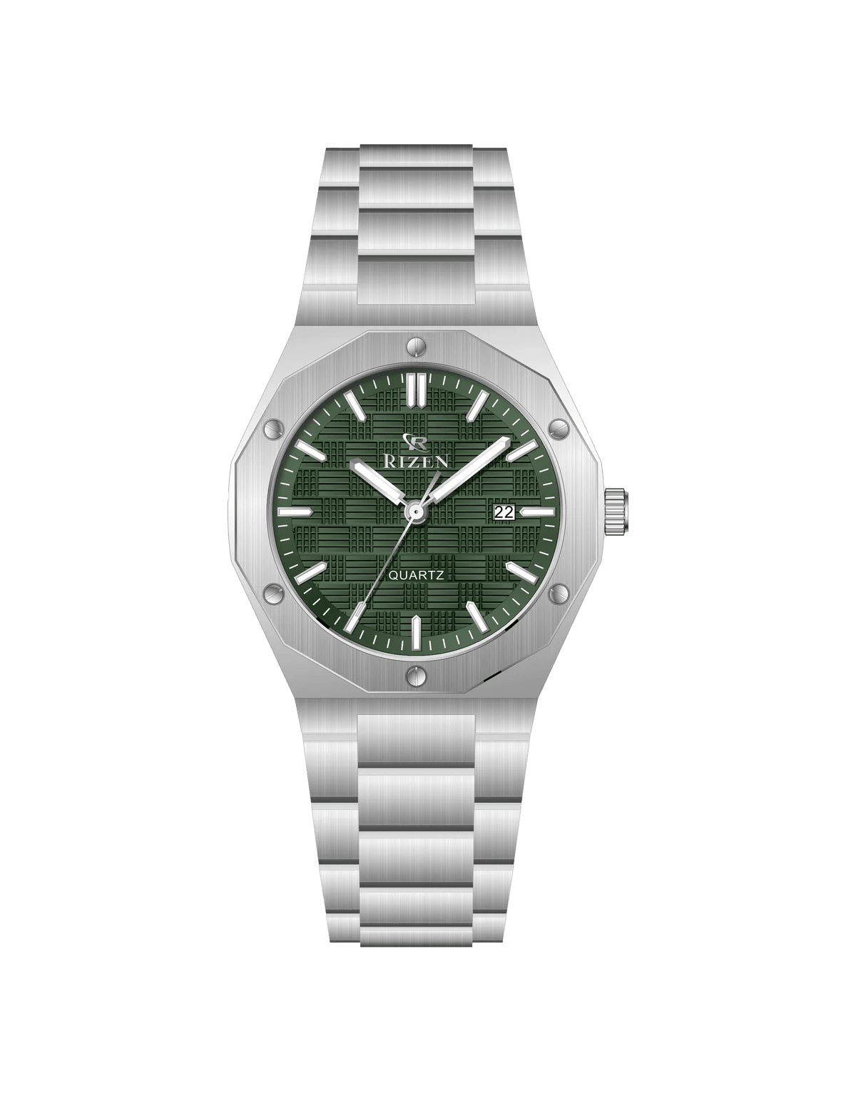 Rizen Premo Shine RZ-0911 Silver Stainless Steel Quartz - Timecheck