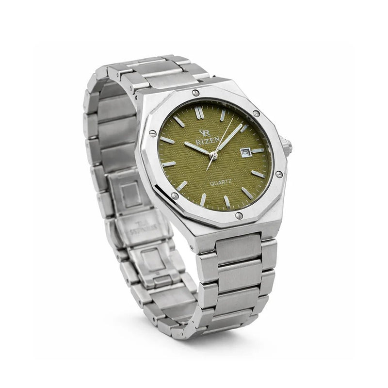 Rizen Premo Shine RZ-0911 Silver Stainless Steel Quartz - Timecheck