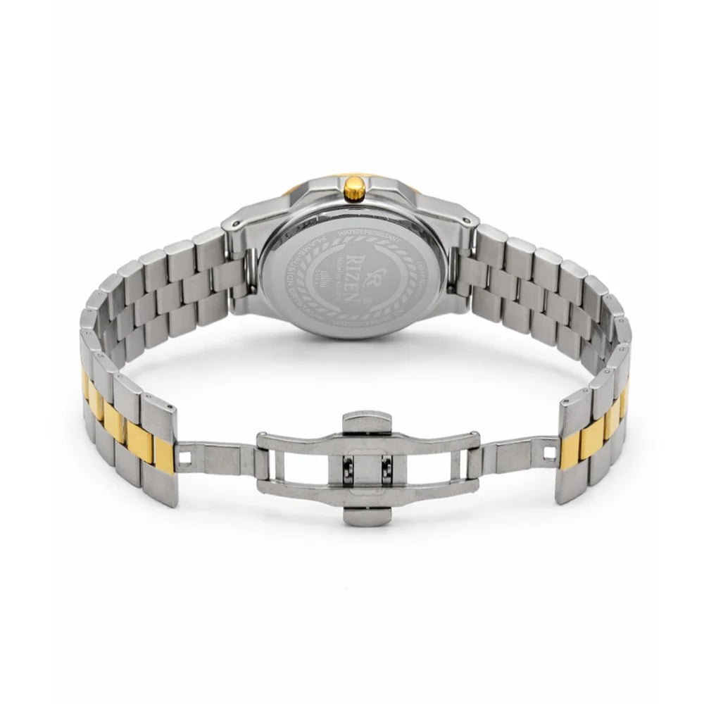 Rizen Quill duo RZ-0910 Gold Two Tone Stainless Steel Quartz - Timecheck