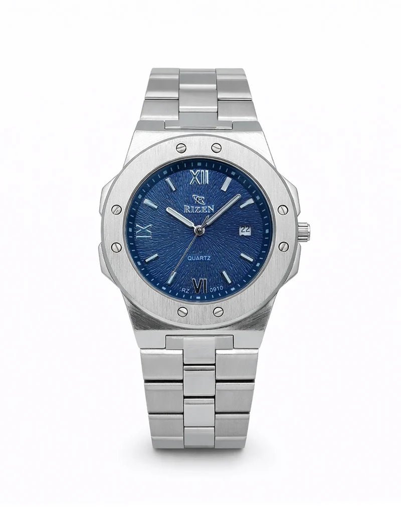 Rizen Quill Shine RZ-0910 Silver Stainless Steel Quartz - Timecheck