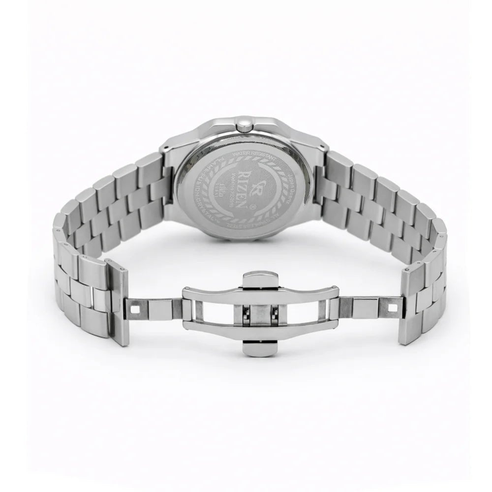 Rizen Quill Shine RZ-0910 Silver Stainless Steel Quartz - Timecheck