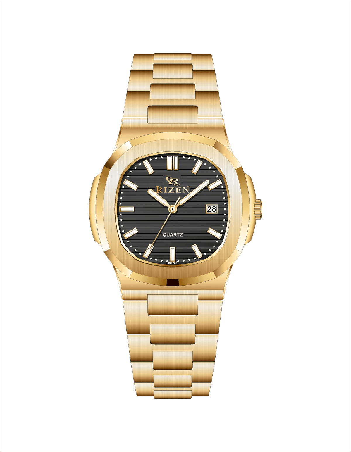 Rizen Raelix RZ-0757 Gold Stainless Steel Quartz - Timecheck