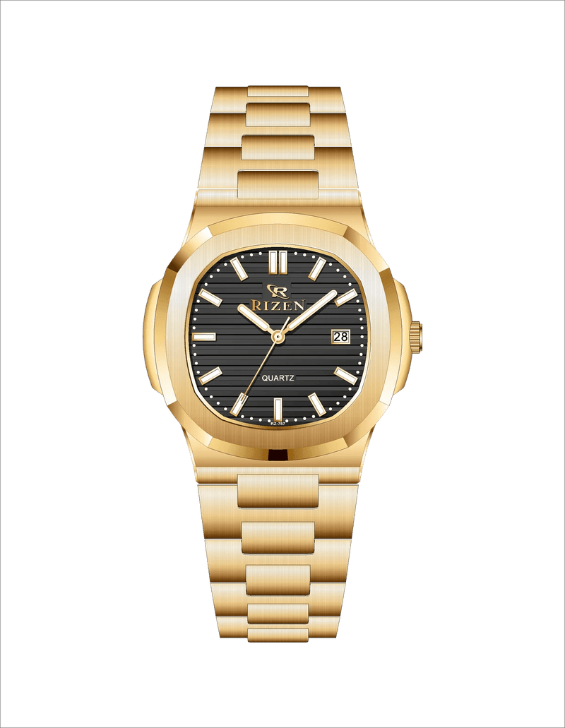 Rizen Raelix RZ-0757 Gold Stainless Steel Quartz - Timecheck