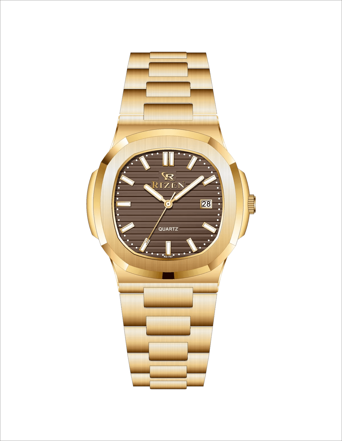 Rizen Raelix RZ-0757 Gold Stainless Steel Quartz - Timecheck