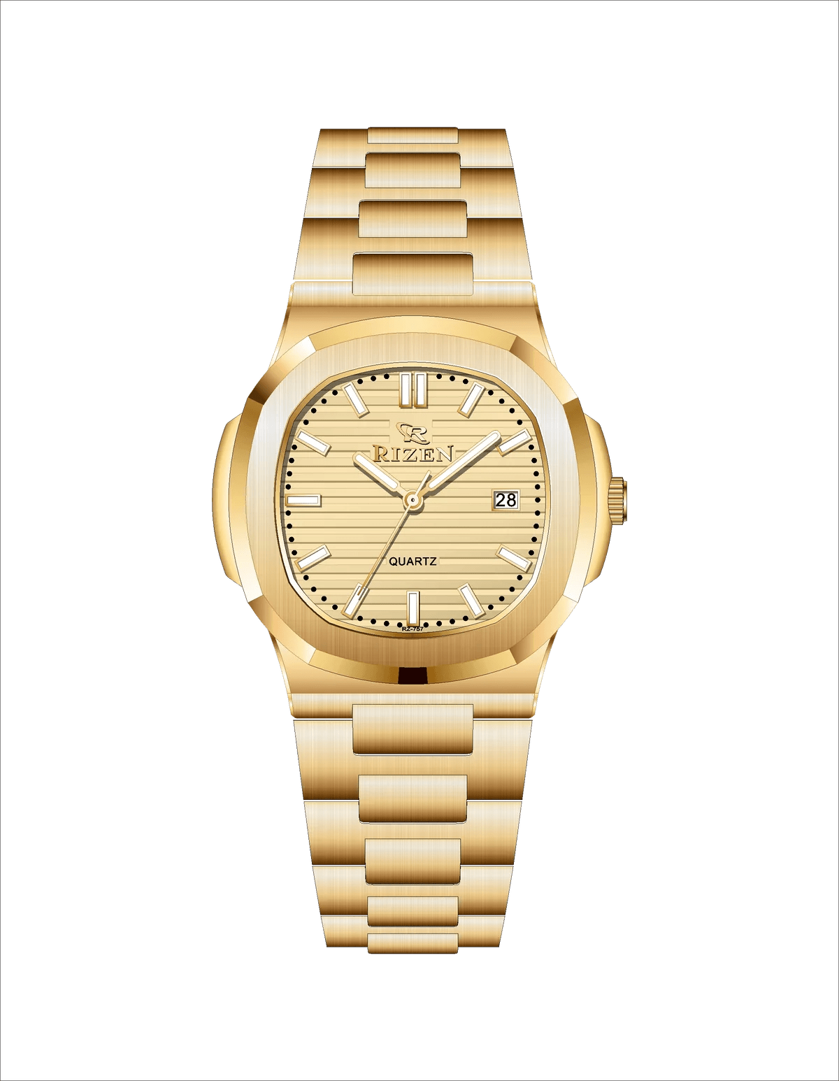 Rizen Raelix RZ-0757 Gold Stainless Steel Quartz - Timecheck