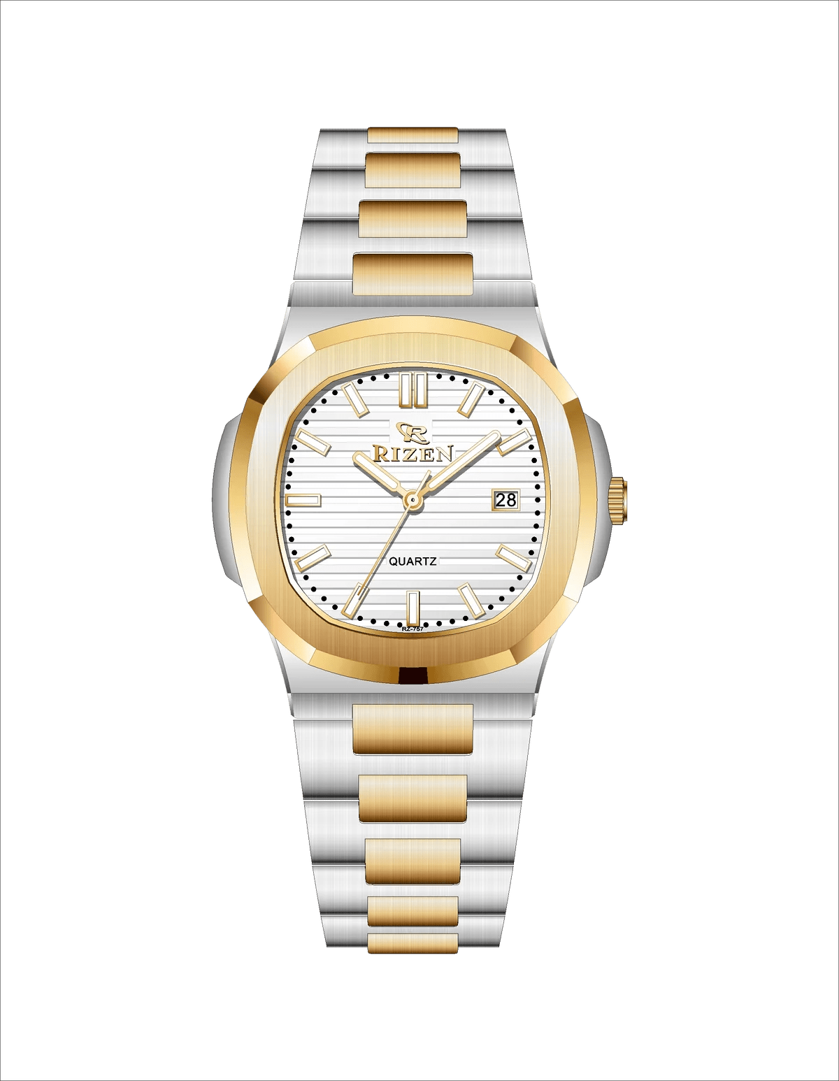 Rizen Raelix RZ-0757 Two Tone Stainless Steel Quartz - Timecheck