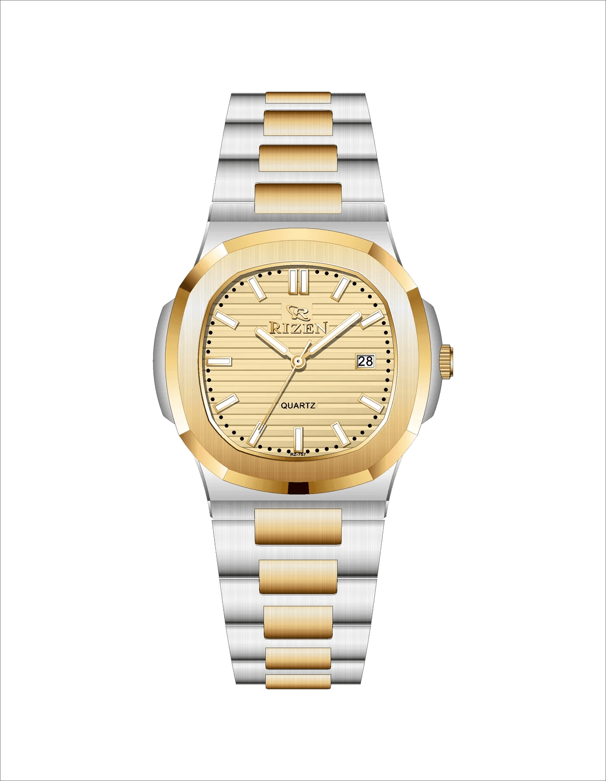 Rizen Raelix RZ-0757 Two Tone Stainless Steel Quartz - Timecheck
