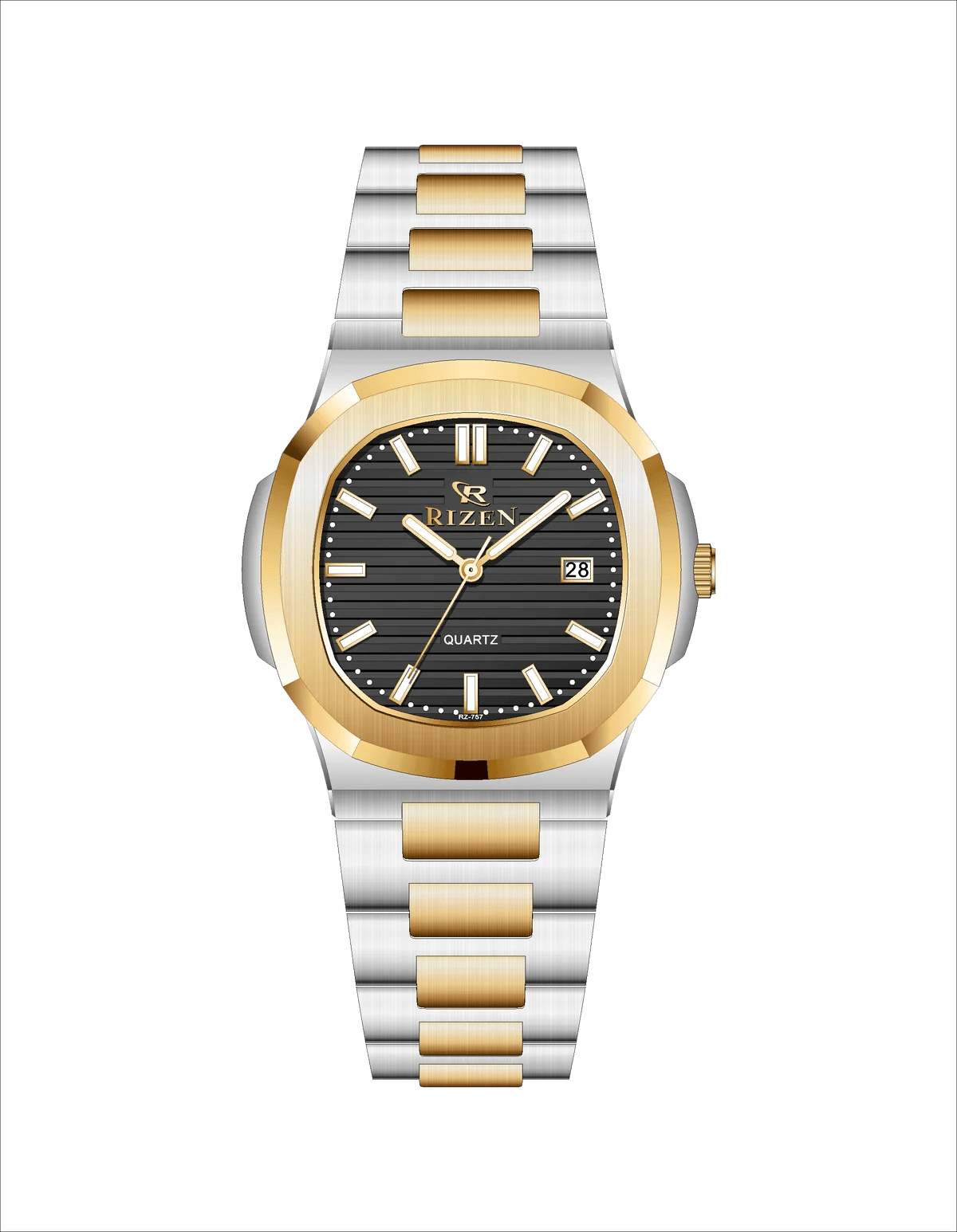 Rizen Raelix RZ-0757 Two Tone Stainless Steel Quartz - Timecheck