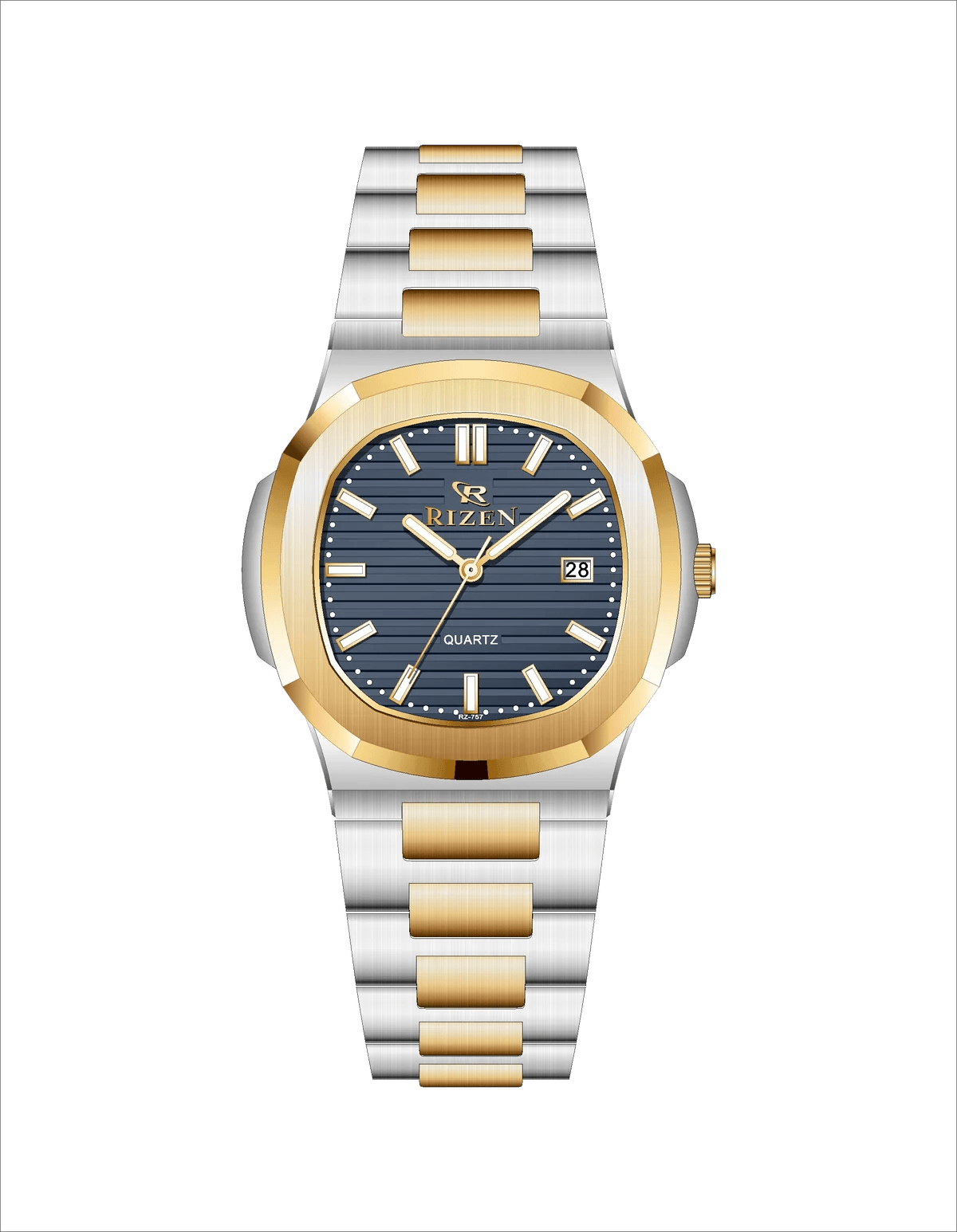 Rizen Raelix RZ-0757 Two Tone Stainless Steel Quartz - Timecheck