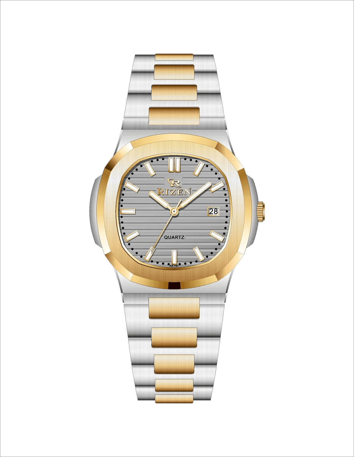 Rizen Raelix RZ-0757 Two Tone Stainless Steel Quartz - Timecheck