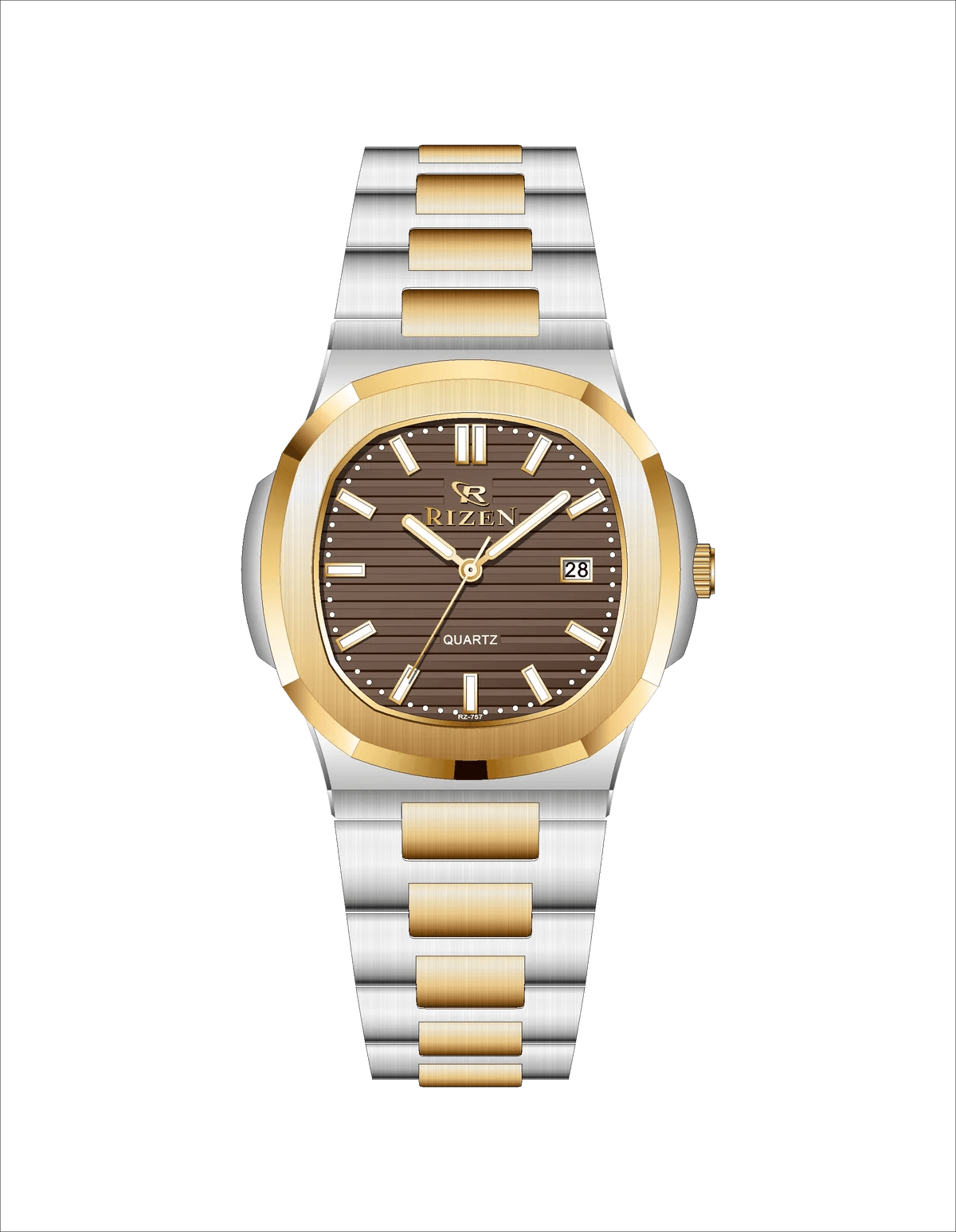 Rizen Raelix RZ-0757 Two Tone Stainless Steel Quartz - Timecheck