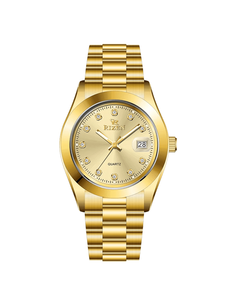 Rizen Ranger RZ-1295 Gold stainless steel Quartz - Timecheck