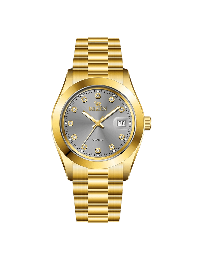 Rizen Ranger RZ-1295 Gold stainless steel Quartz - Timecheck