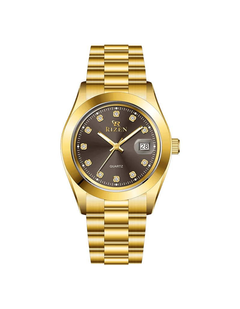 Rizen Ranger RZ-1295 Gold stainless steel Quartz - Timecheck