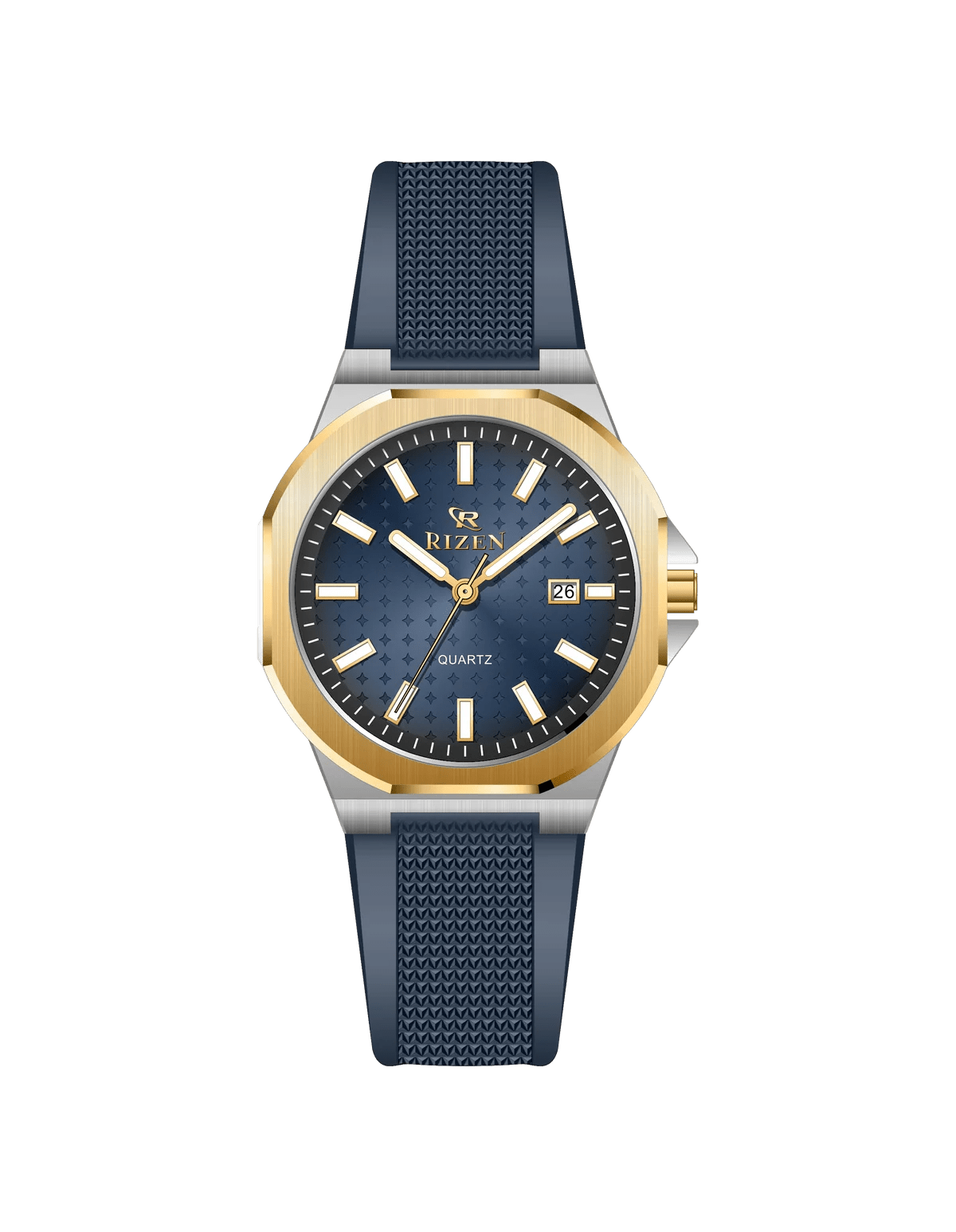 Rizen Rogar Gold RZ-0907 Silicon Strap Quartz - Timecheck