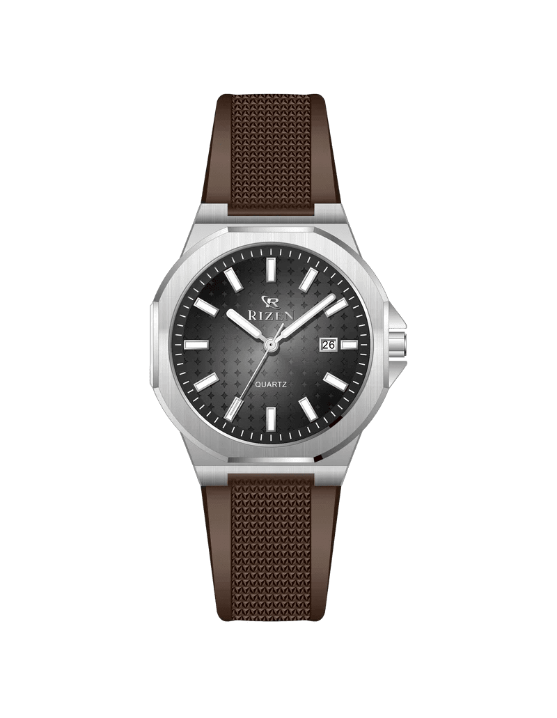 Rizen Rozgar Silver RZ-0907 Silicon Strap Quartz - Timecheck
