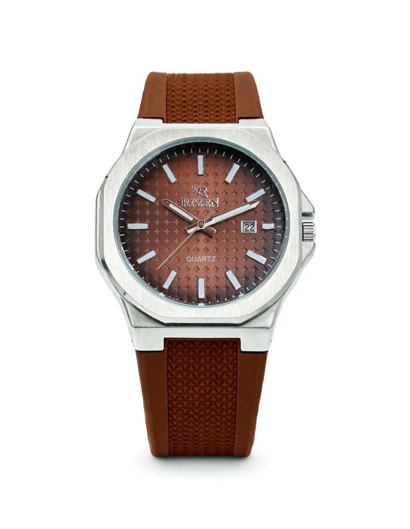 Rizen Rozgar Silver RZ-0907 Silicon Strap Quartz - Timecheck