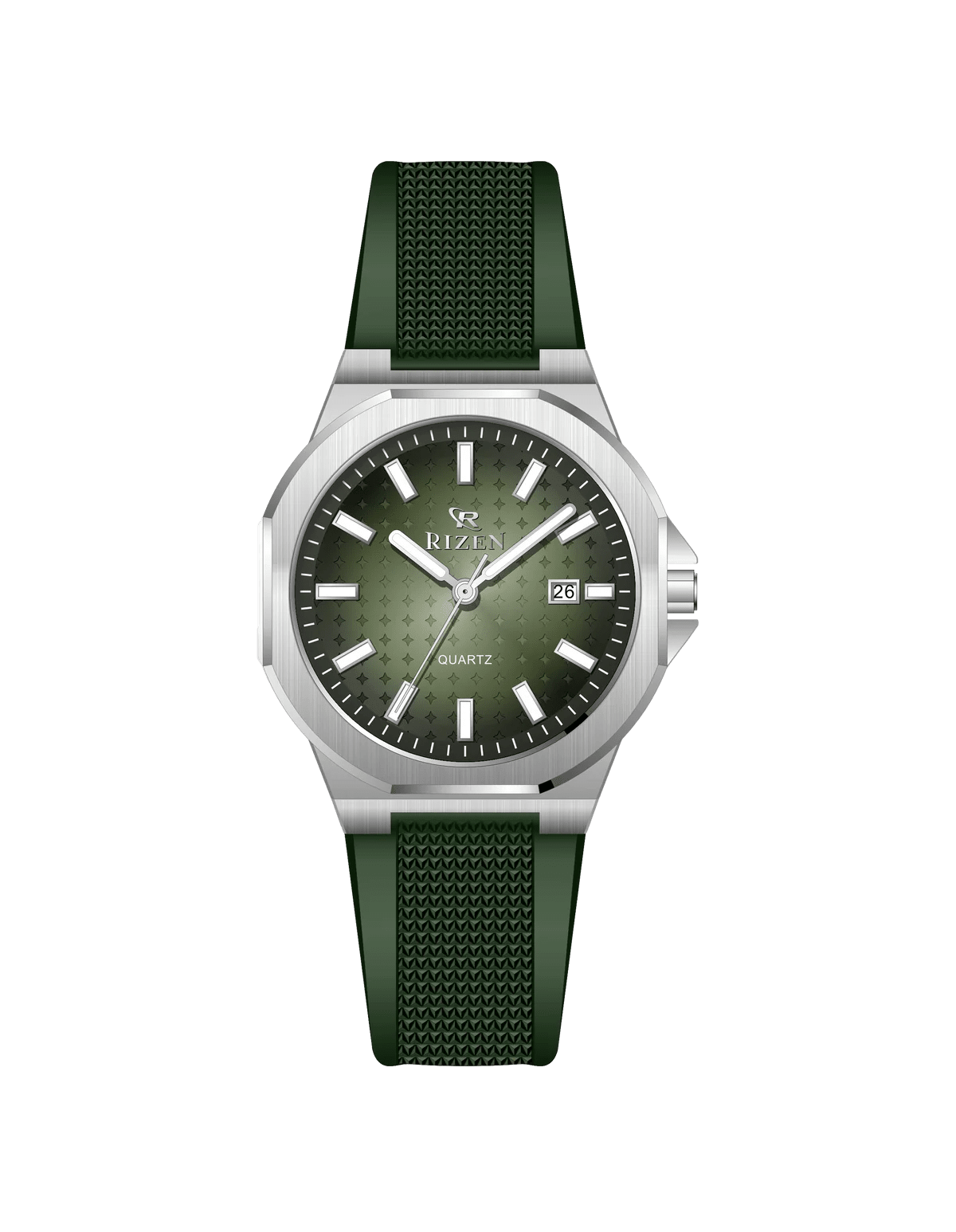 Rizen Rozgar Silver RZ-0907 Silicon Strap Quartz - Timecheck