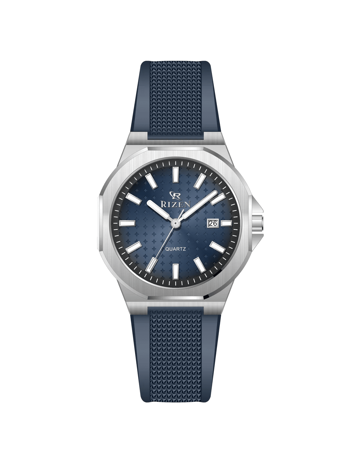 Rizen Rozgar Silver RZ-0907 Silicon Strap Quartz - Timecheck
