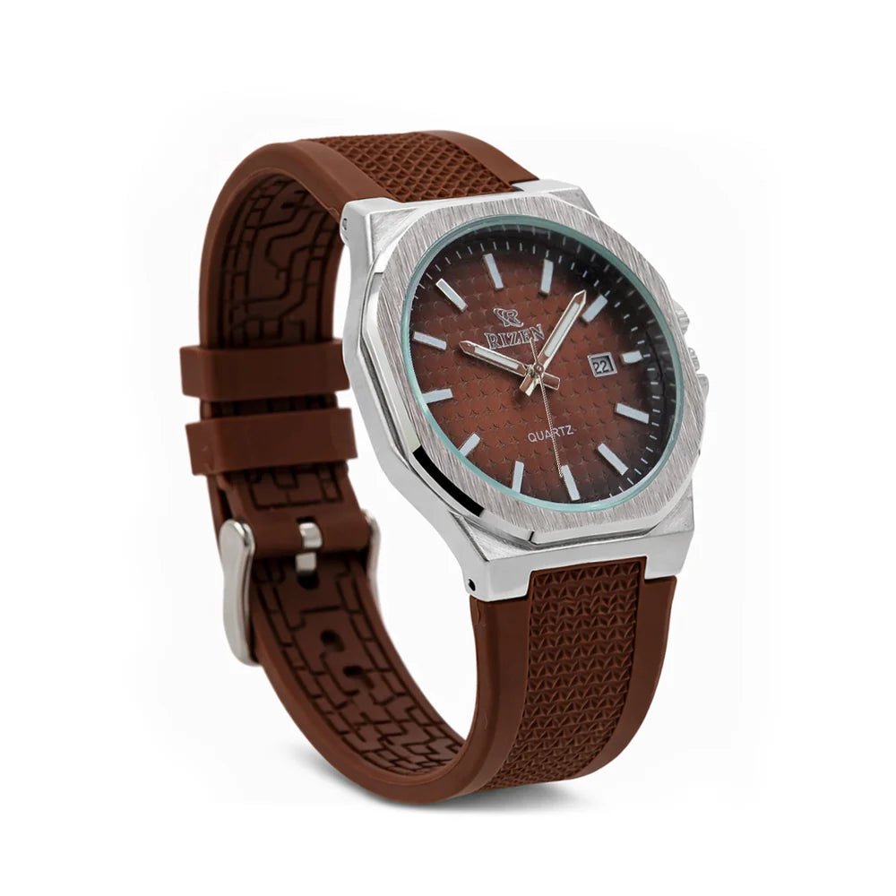 Rizen Rozgar Silver RZ-0907 Silicon Strap Quartz - Timecheck