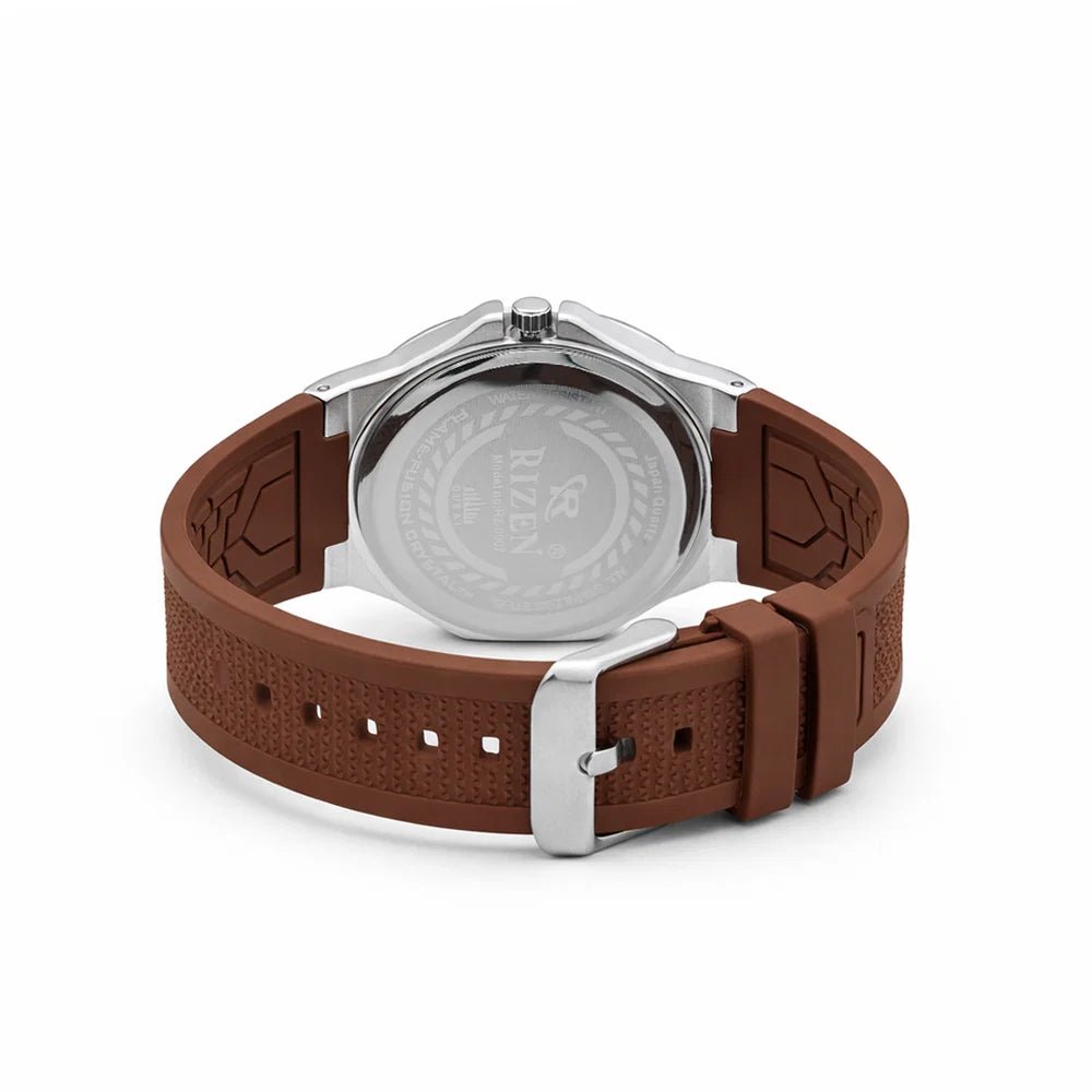Rizen Rozgar Silver RZ-0907 Silicon Strap Quartz - Timecheck