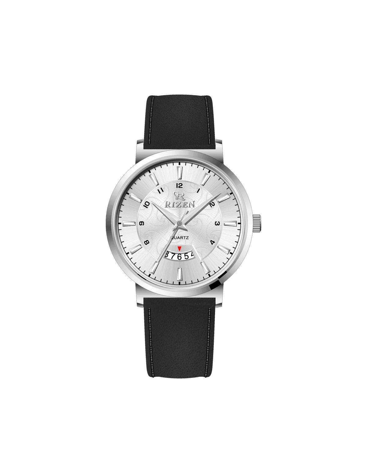 Rizen Ruby Silver RZ-0831L Leather Strap Quartz - Timecheck