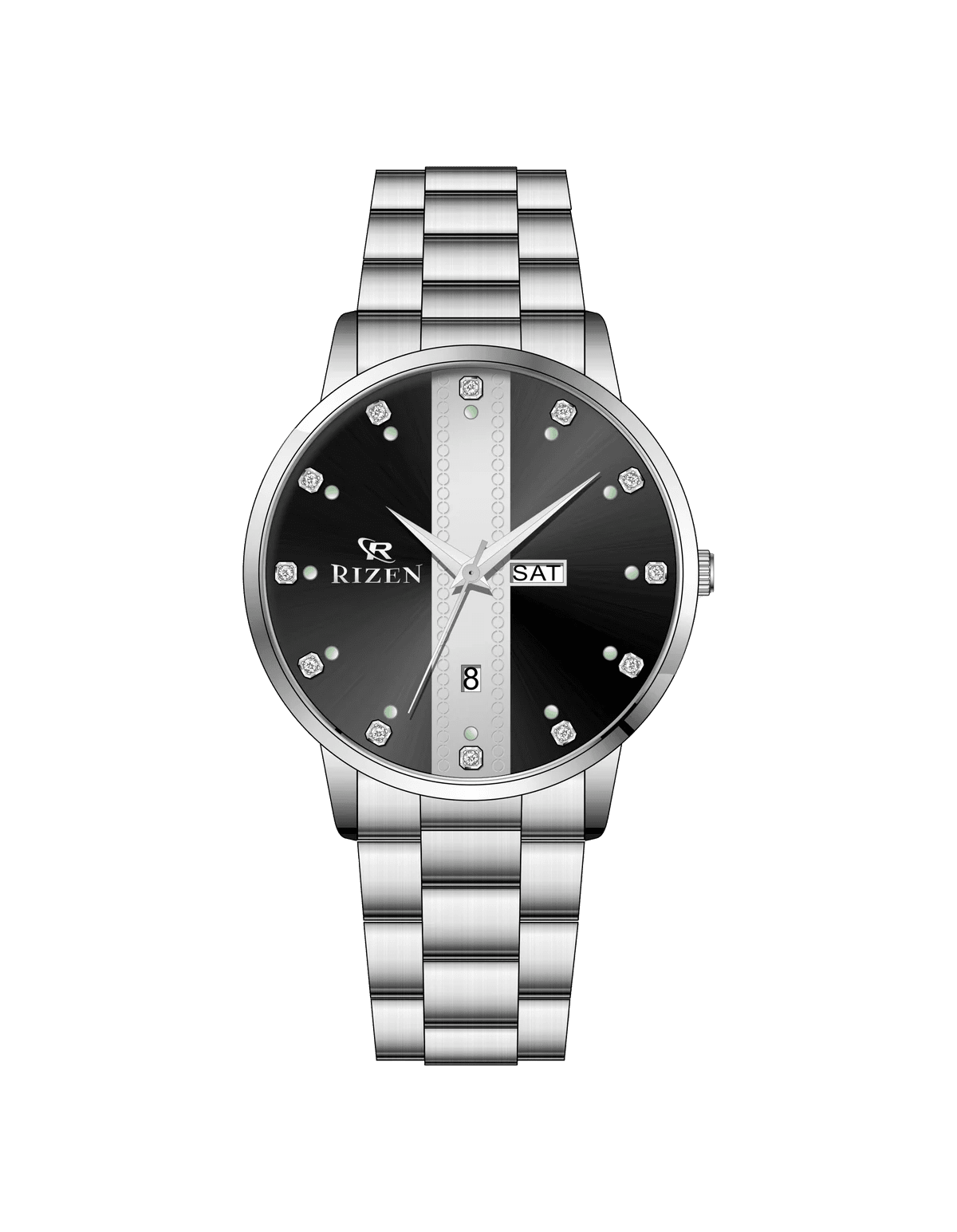 Rizen Shadow Strike RZ-729 Silver stainless steel Quartz - Timecheck