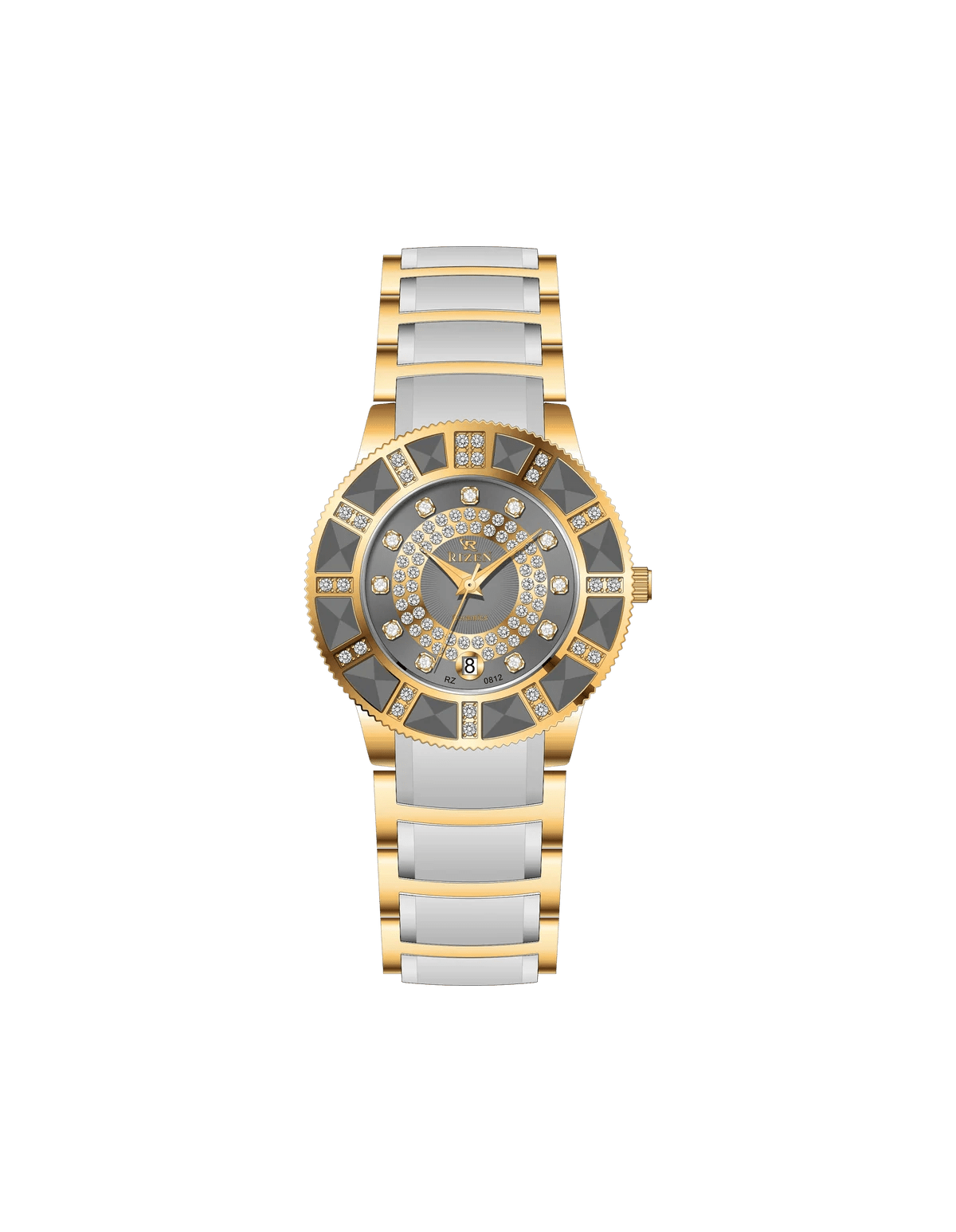Rizen Sierra RZ-0812L Two Tone Stainless Steel Quartz - Timecheck