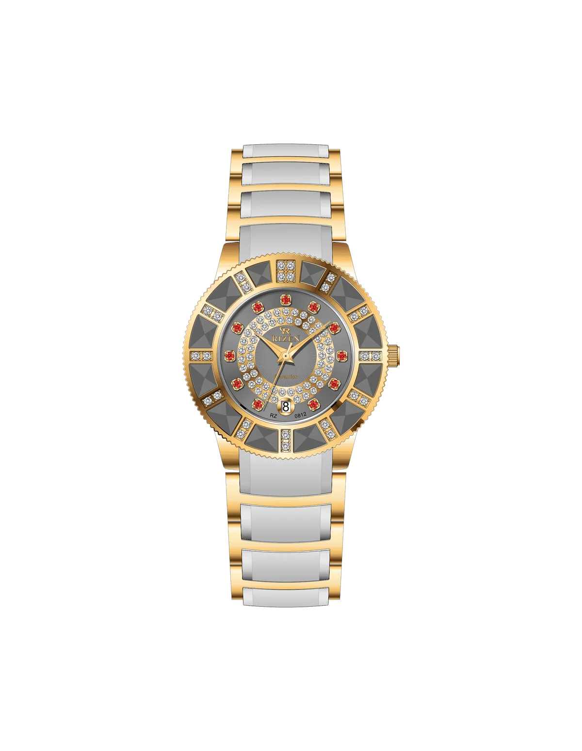 Rizen Sierra RZ-0812L Two Tone Stainless Steel Quartz - Timecheck