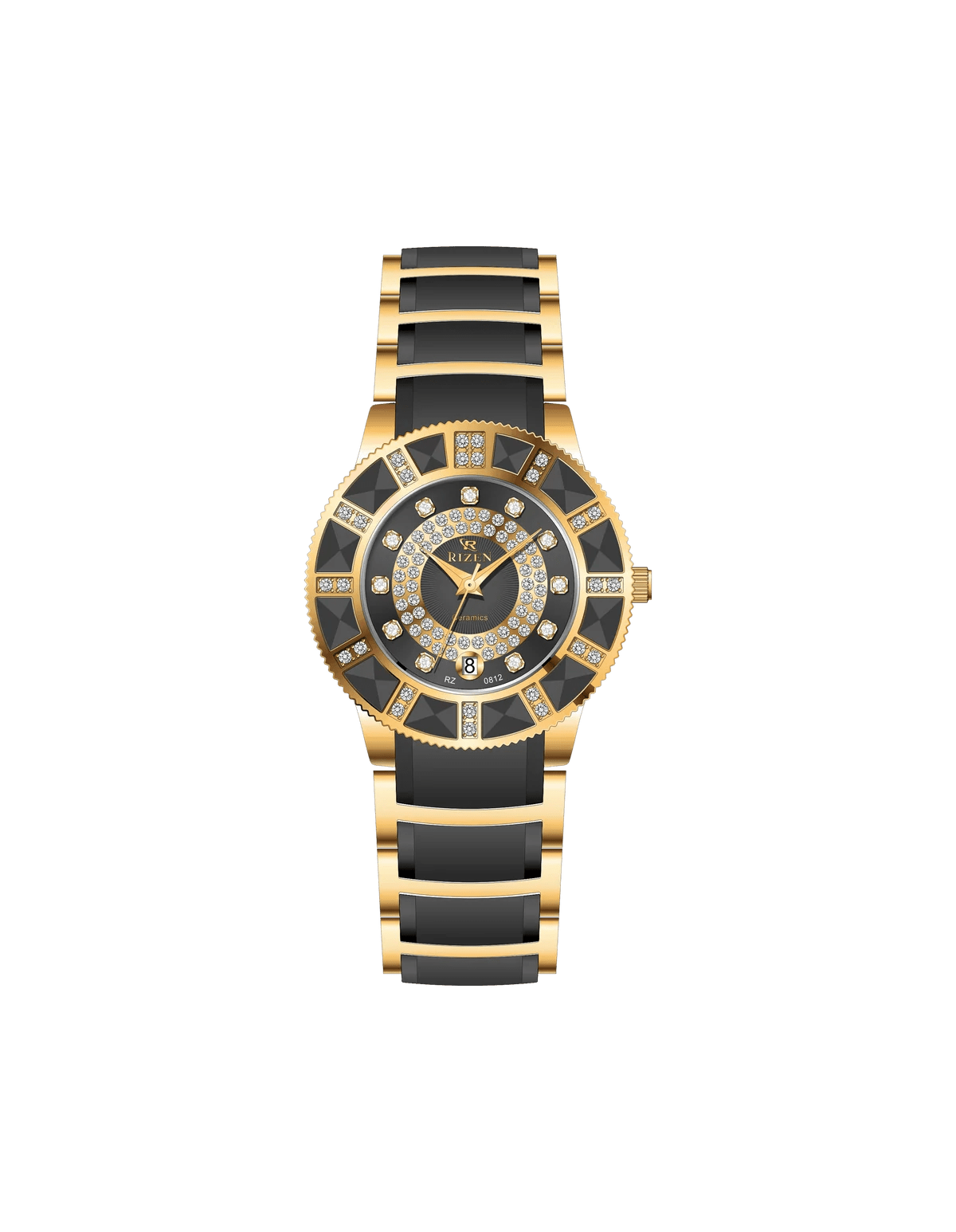 Rizen Sierra RZ-0812L Two Tone Stainless Steel Quartz - Timecheck
