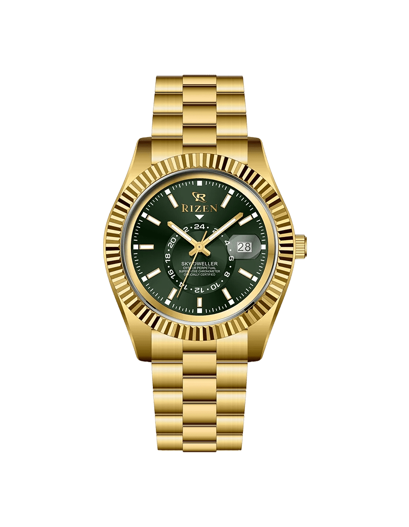 Rizen Skydweller RZ-758 Gold stainless steel Quartz - Timecheck