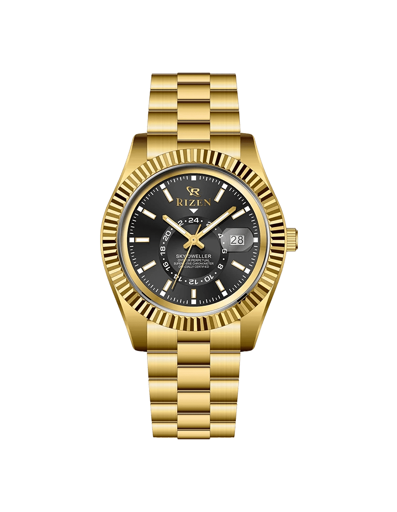 Rizen Skydweller RZ-758 Gold stainless steel Quartz - Timecheck