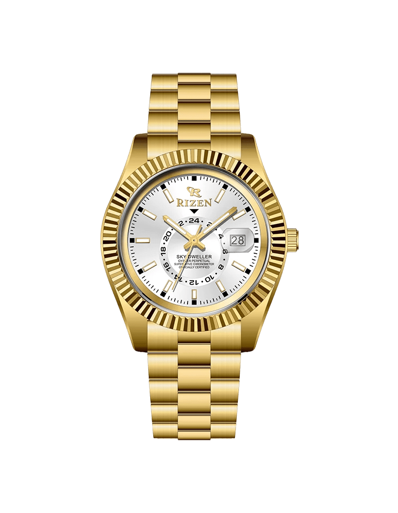 Rizen Skydweller RZ-758 Gold stainless steel Quartz - Timecheck