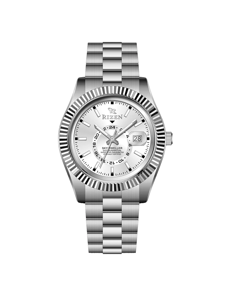 Rizen SkyDweller RZ-758 Silver stainless steel Quartz - Timecheck