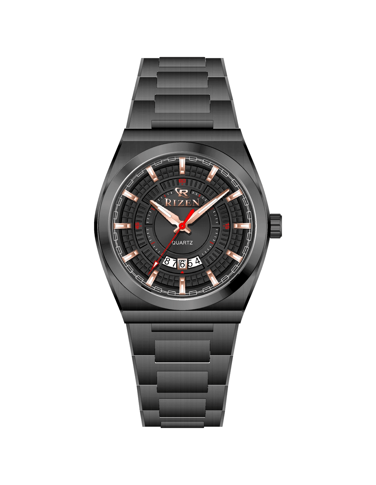Rizen Valmont RZ-0819 Black Stainless Steel Quartz - Timecheck