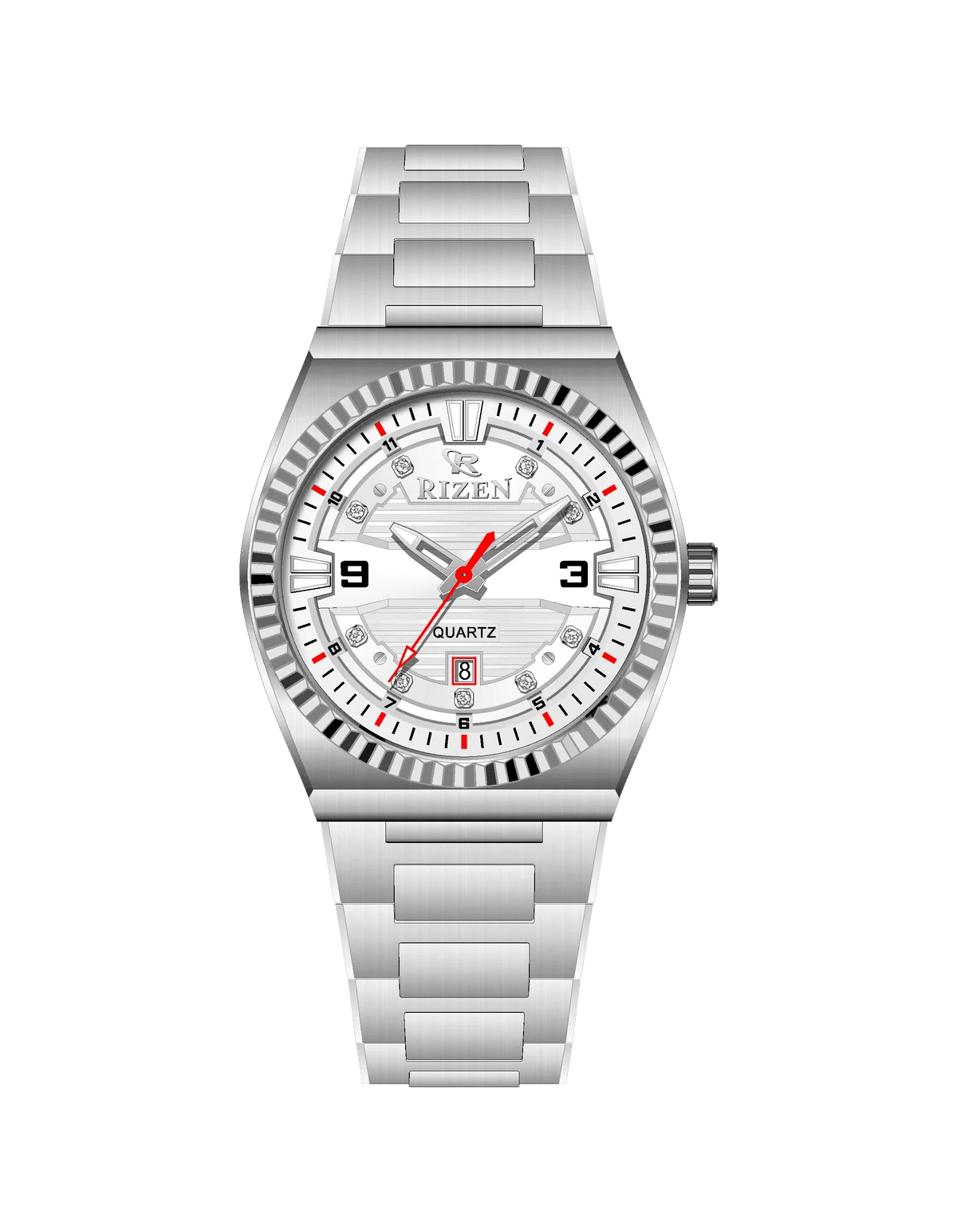 Rizen Valmont RZ-0819 Silver Stainless Steel Quartz - Timecheck