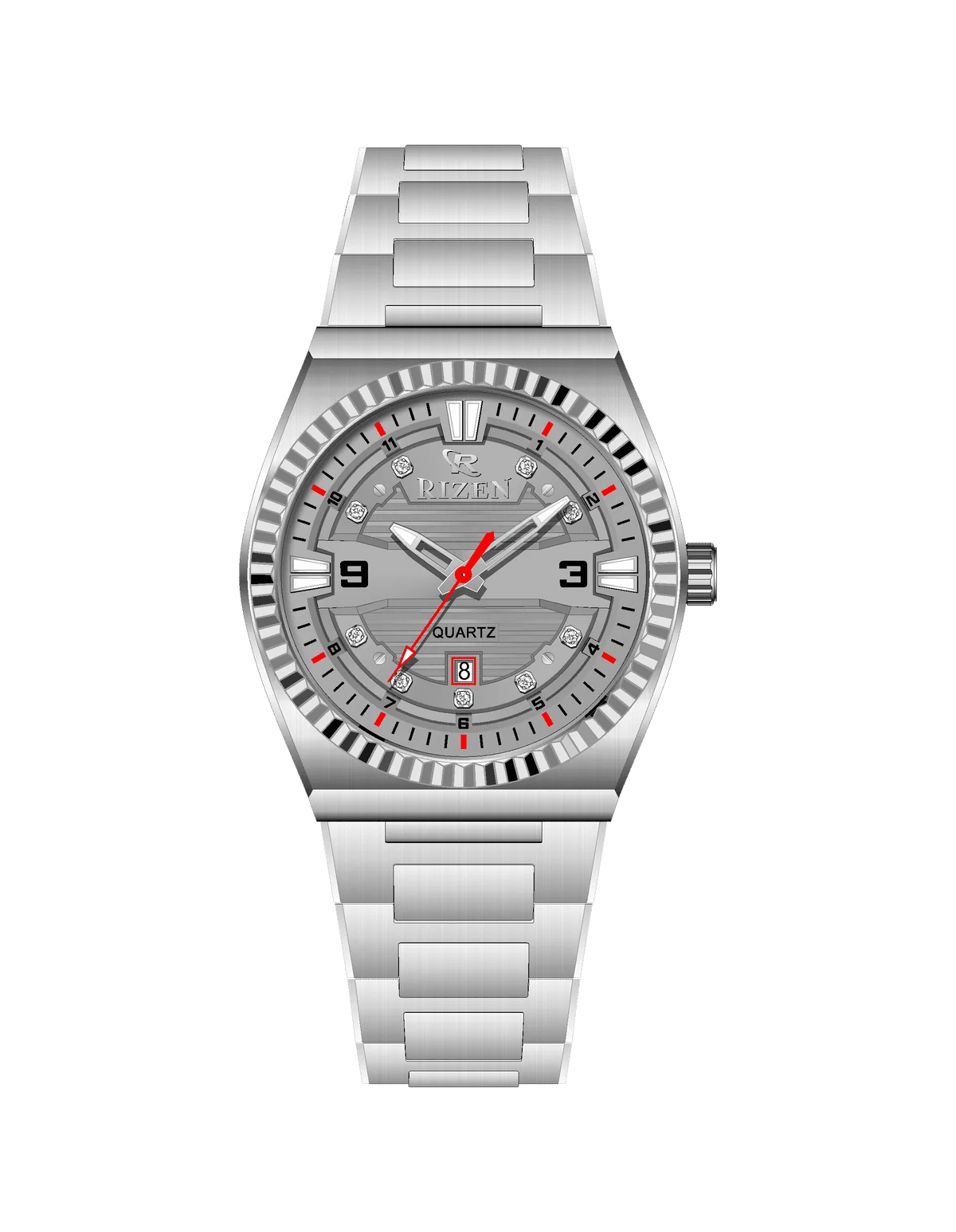 Rizen Valmont RZ-0819 Silver Stainless Steel Quartz - Timecheck