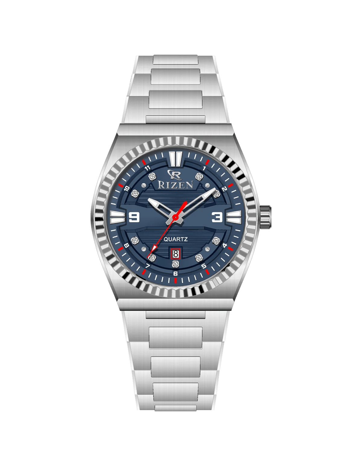 Rizen Valmont RZ-0819 Silver Stainless Steel Quartz - Timecheck