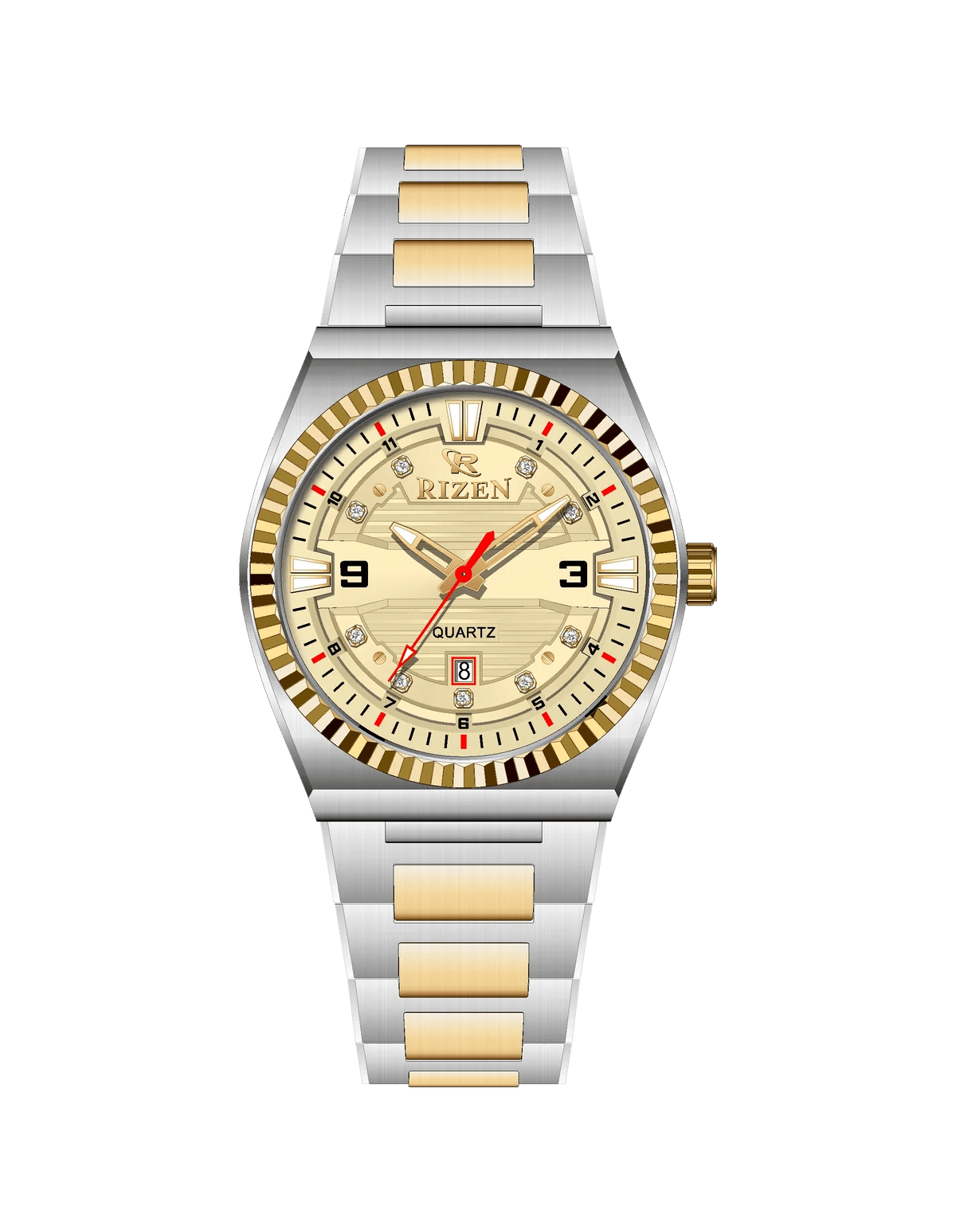 Rizen Valmont RZ-0819 Two Tone Stainless Steel Quartz - Timecheck