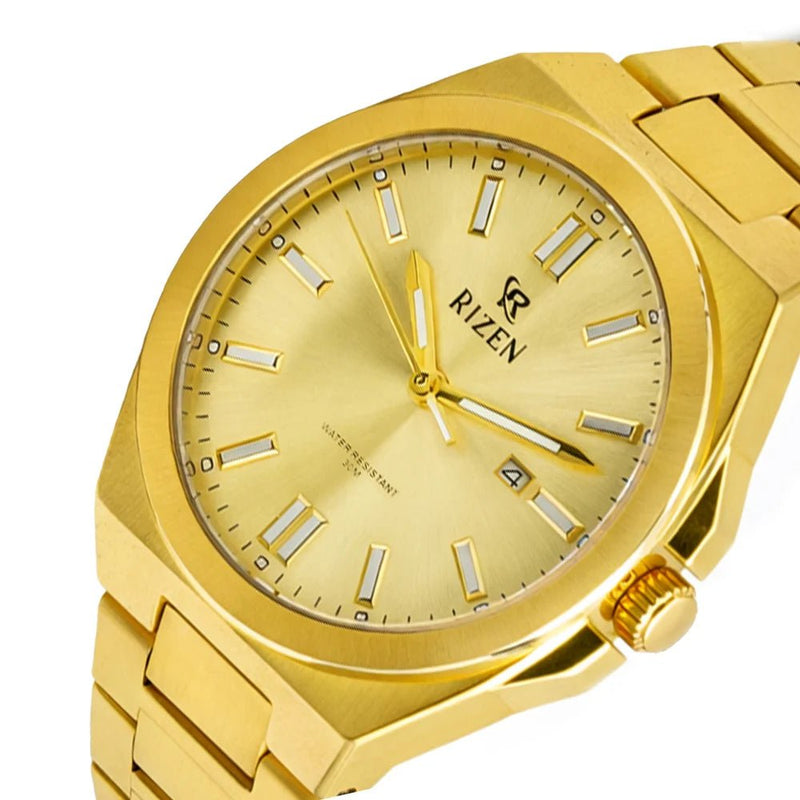 Rizen Vecna RZ-0891 Gold stainless steel Quartz - Timecheck