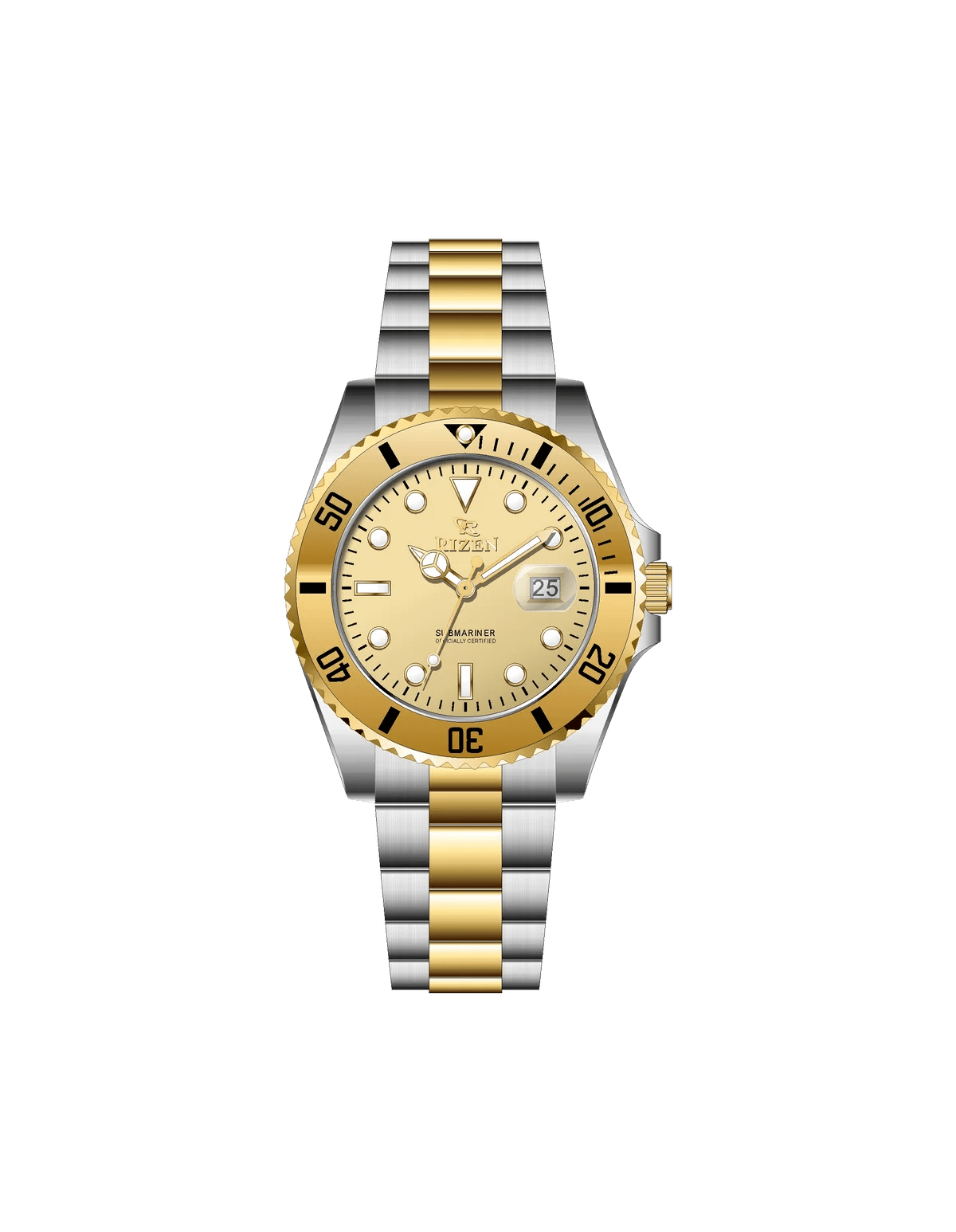 Rizen Velvet RZ-0926L Two Tone Stainless Steel Quartz - Timecheck