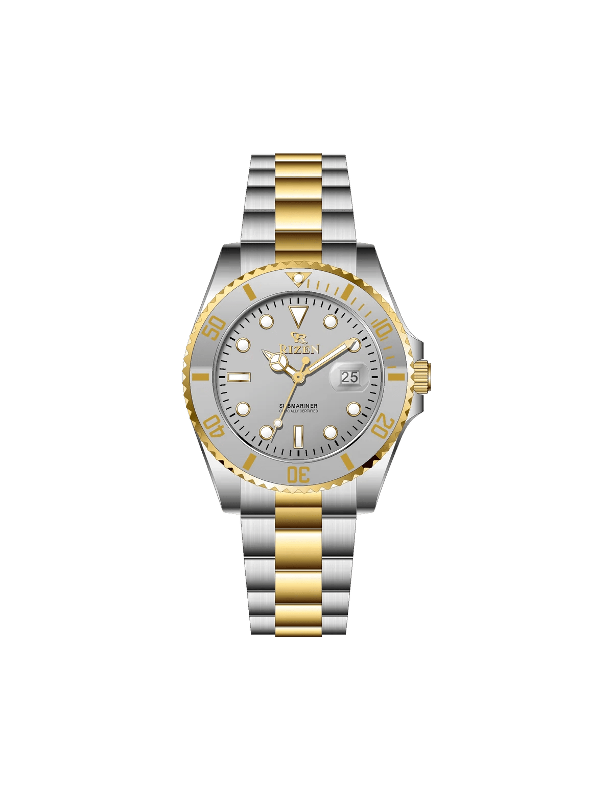 Rizen Velvet RZ-0926L Two Tone Stainless Steel Quartz - Timecheck