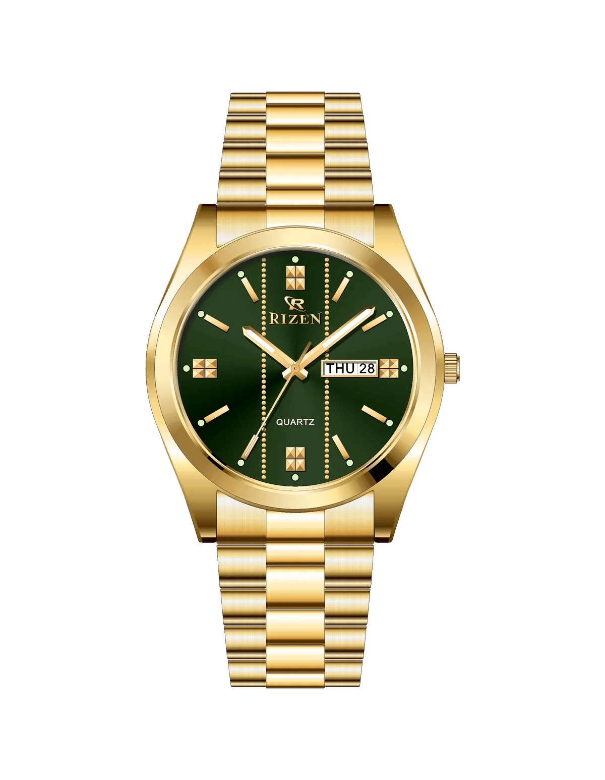 Rizen Zentro RZ-1275 Gold Stainless Steel Quartz - Timecheck